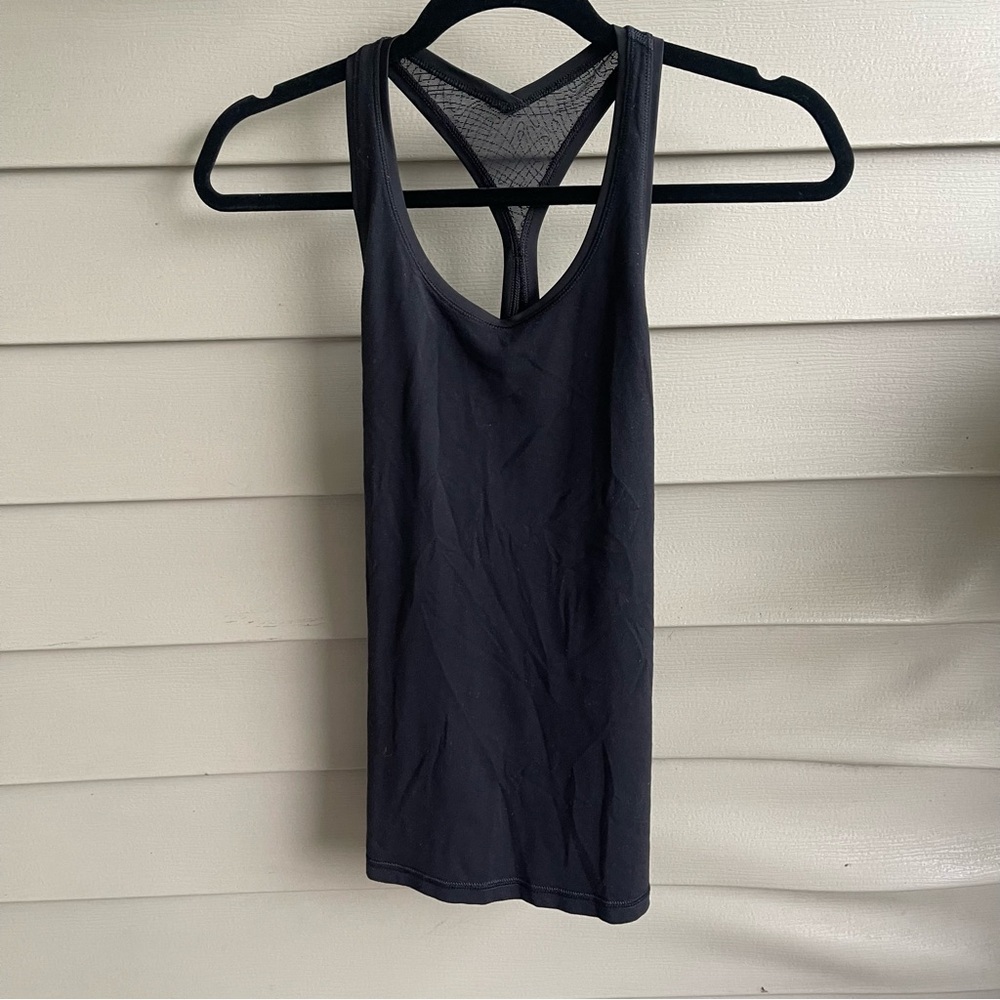 Lululemon Black‎ Racerback Tank Top Womens 4 Running Athletic